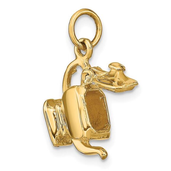 14k Yellow Gold 3D Polished Teapot Charm - Picture 5 of 8